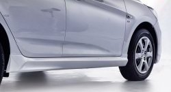 Накладки на пороги Sport Hyundai Solaris RB рестайлинг седан (2014-2017). (Неокрашенные)Цена: 3 599 р.. Увеличить фотографию 2