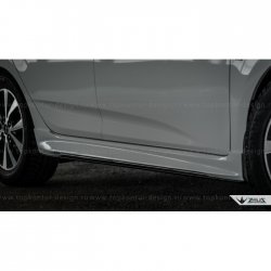 Накладки на пороги Hyundai Solaris RB рестайлинг седан (2014-2017) TopKontur Design. (Неокрашенные)Цена: 4 999 р.. Увеличить фотографию 11