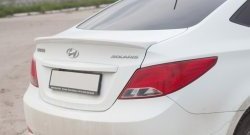 3 689 р. Средний лип спойлер Drive  Hyundai Solaris  1 седан (2010-2014) (Неокрашенный). Увеличить фотографию 2