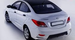 10 999 р. Задний бампер Sport Hyundai Solaris 1 седан RBr дорестайлинг (2010-2014) (Неокрашенный). Увеличить фотографию 2