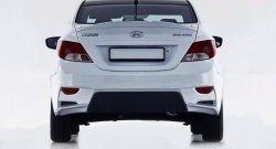 10 999 р. Задний бампер Sport Hyundai Solaris 1 седан RBr дорестайлинг (2010-2014) (Неокрашенный). Увеличить фотографию 4