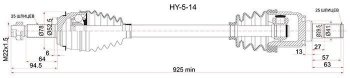 5 999 р. Привод передний левый SAT KIA Rio 3 QB дорестайлинг седан (2011-2015). Увеличить фотографию 1