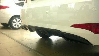 Накладка на задний бампер Hyundai Solaris RB рестайлинг седан (2014-2017) АвтоКрат. (Неокрашенная)Цена: 4 349 р.. Увеличить фотографию 1