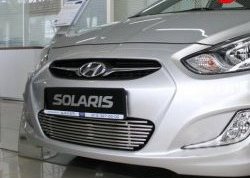 5 499 р. Декоративная вставка воздухозаборника Berkut  Hyundai Solaris  1 седан (2014-2017). Увеличить фотографию 1