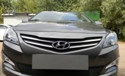 Сетка на бампер Hyundai Solaris RB рестайлинг седан (2014-2017) Russtal (черная).Цена: 2 099 р.. Увеличить фотографию 5