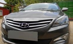 Сетка на бампер Hyundai Solaris RB рестайлинг седан (2014-2017) Russtal (черная).Цена: 2 099 р.. Увеличить фотографию 6