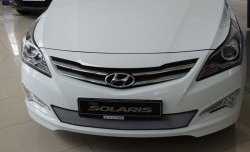 Сетка на бампер Hyundai Solaris RB рестайлинг седан (2014-2017) Russtal (хром).Цена: 2 149 р.. Увеличить фотографию 4