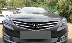 Сетка на бампер Hyundai Solaris RB рестайлинг седан (2014-2017) Russtal (хром).Цена: 2 149 р.. Увеличить фотографию 6