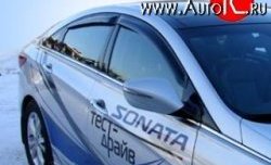 Дефлекторы окон (ветровики) Novline 4 шт Hyundai Sonata YF (2009-2014)