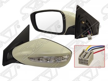 Боковое левое зеркало заднего вида SAT (указатель поворота, 5 контактов) Hyundai Sonata YF (2009-2014)