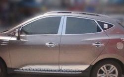 2 499 р. Накладки на центральные стойки дверей СТ Hyundai Tucson 2 LM (2010-2017) (Неокрашенные). Увеличить фотографию 1