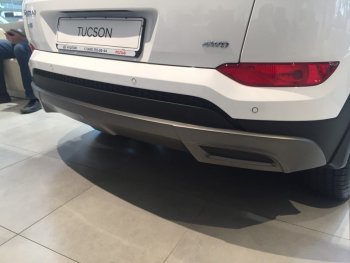5 649 р. Накладка на задний бампер АвтоКрат  Hyundai Tucson  3 TL (2015-2018) (Неокрашенная). Увеличить фотографию 4