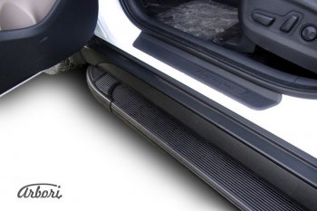 11 609 р. Порожки для ног Arbori Optima Black Hyundai Tucson 3 TL дорестайлинг (2015-2018). Увеличить фотографию 2