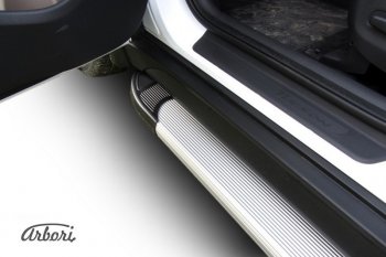 10 979 р. Порожки для ног Arbori Optima Silver  Hyundai Tucson  3 TL (2015-2018). Увеличить фотографию 2
