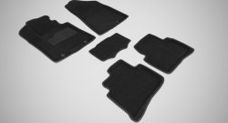 Износостойкие коврики в салон SeiNtex Premium 3D 4 шт. (ворсовые, черные) Hyundai Tucson 3 TL рестайлинг (2018-2021)