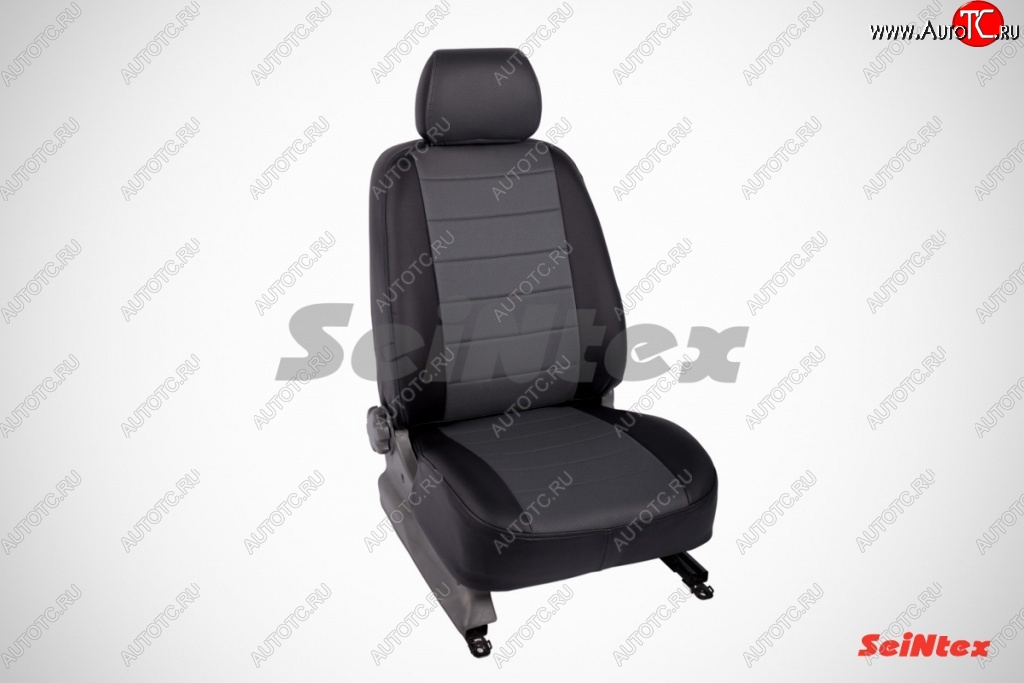 6 249 р. Чехлы для сидений SeiNtex (экокожа)  Hyundai Tucson  3 TL (2015-2021) (Цвет: черный/серый)
