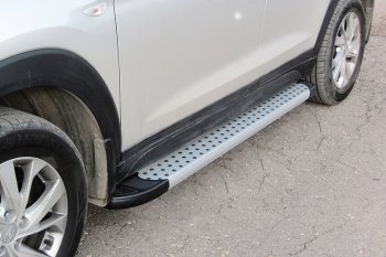 24 999 р. Алюминиевые пороги для ног Slitkoff (standart)  Hyundai Tucson  3 TL (2018-2021). Увеличить фотографию 1