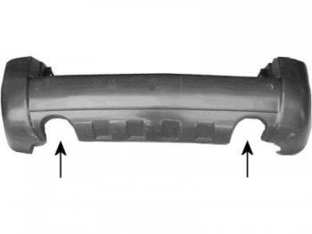 2 579 р. Задний бампер NSP (под расширитель и 2 трубы) Hyundai Tucson 1 JM (2004-2010) (Неокрашенный). Увеличить фотографию 1