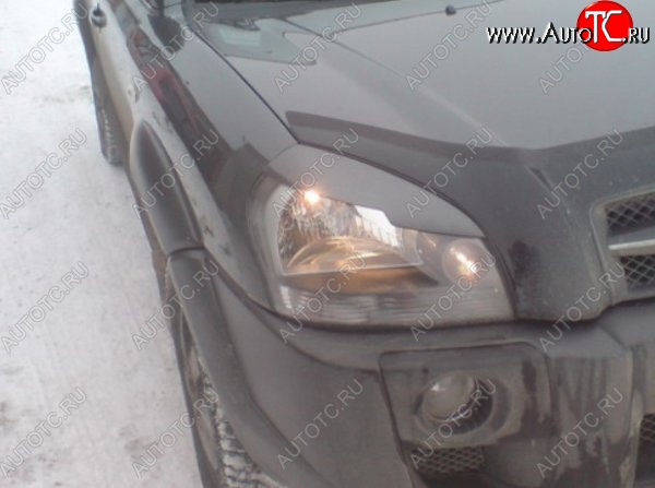 1 449 р. Реснички на фары CT v1  Hyundai Tucson  1 JM (2004-2010) (Неокрашенные)