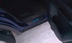 5 349 р. Накладки на порожки автомобиля СТ v2 Hyundai Tucson 1 JM (2004-2010). Увеличить фотографию 2