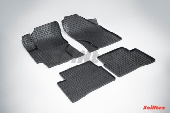 2 769 р. Износостойкие резиновые коврики в салон Сетка Seintex Hyundai Verna 2 MC седан (2005-2011). Увеличить фотографию 1