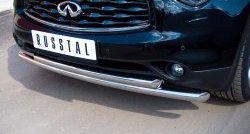 22 399 р. Защита переднего бампера (2 трубыØ63 мм, нержавейка) Russtal  INFINITI FX37  2 S51 - QX70. Увеличить фотографию 2