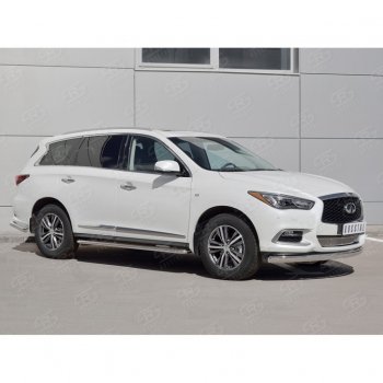 17 749 р. Защита переднего бампера (Ø75х42 мм, нержавейка) Russtal INFINITI QX60 L50 рестайлинг (2016-2021). Увеличить фотографию 3