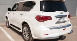 20 399 р. Защита заднего бампера (Ø76 мм уголки, нержавейка) Russtal  INFINITI QX80  Z62 (2014-2018) 1-ый рестайлинг. Увеличить фотографию 4