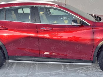 12 849 р. Защита порогов (Ø42 мм) Russtal  INFINITI QX30 (2016-2020) (Вариант 3 (круглые торцы под 90°)). Увеличить фотографию 2