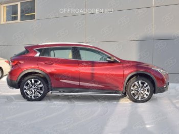 30 899 р. Порожки для ног (труба Ø42) SLITKOFF  INFINITI QX30  H15E (2016-2020) (Вариант 3 (лист нерж, проф. нерж)). Увеличить фотографию 4