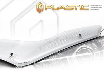 2 079 р. Дефлектор капота CA Plastic  INFINITI QX56 (2010-2013) (Шелкография серебро). Увеличить фотографию 1
