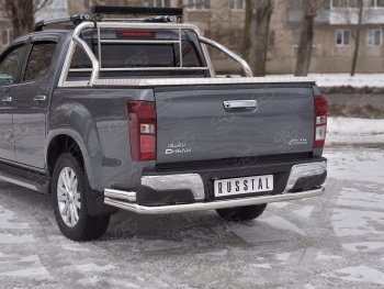 16 799 р. Защита заднего бампера (Ø63/63 мм, нержавейка) SLITKOFF  Isuzu D-Max  RT85,TFR DoubleCab (2015-2021) рестайлинг. Увеличить фотографию 2