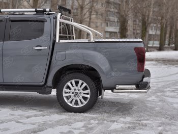 16 799 р. Защита заднего бампера (Ø63/63 мм, нержавейка) SLITKOFF  Isuzu D-Max  RT85,TFR DoubleCab (2015-2021) рестайлинг. Увеличить фотографию 3