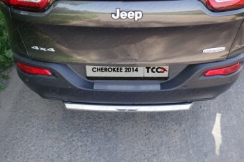 16 549 р. Защита заднего бампера (короткая) ТСС (нержавейка d 60,3 мм) Jeep Cherokee KL дорестайлинг (2014-2017). Увеличить фотографию 1