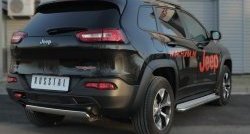 16 699 р. Защита заднего бампера (Ø75x42 мм, нержавейка) Russtal Jeep Cherokee Trailhawk (2014-2024). Увеличить фотографию 2