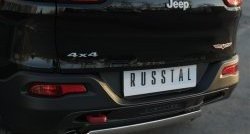 16 699 р. Защита заднего бампера (Ø75x42 мм, нержавейка) Russtal Jeep Cherokee Trailhawk (2014-2024). Увеличить фотографию 3