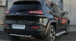 8 349 р. Защита заднего бампера (Trailhawk, 63 мм, нержавейка) Russtal  Jeep Cherokee  KL (2014-2017) дорестайлинг. Увеличить фотографию 2