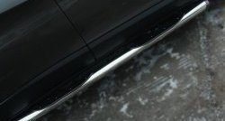 12 649 р. Защита порогов с пластиковыми вставками для ног из круглой трубы диаметром 76 мм Russtal  Jeep Cherokee  KL (2014-2017) (Защита порогов с со скосами на торцах (вариант 1)). Увеличить фотографию 5