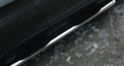 10 649 р. Защита порогов с пластиковыми вставками для ног из круглой трубы диаметром 76 мм Russtal  Jeep Cherokee  KL (2014-2017) (Защита порогов с со скосами на торцах (вариант 1)). Увеличить фотографию 8