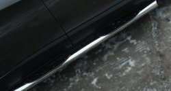 10 649 р. Защита порогов с пластиковыми вставками для ног из круглой трубы диаметром 76 мм Russtal  Jeep Cherokee  KL (2014-2017) (Защита порогов с со скосами на торцах (вариант 1)). Увеличить фотографию 1