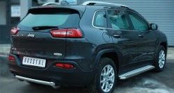 16 649 р. Одинарная защита заднего бампера из трубы диаметром 63 мм SLITKOFF  Jeep Cherokee  KL (2014-2017) дорестайлинг. Увеличить фотографию 3