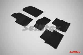 2 599 р. Комплект ворсовых ковриков в салон LUX (рестайлинг) Seintex  Jeep Grand Cherokee  WK2 (2010-2013) (Чёрный). Увеличить фотографию 1