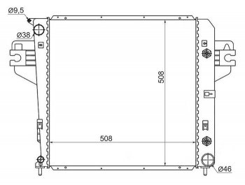 9 649 р. Радиатор двигателя SAT (пластинчатый, 3.7, МКПП/АКПП)  Jeep Liberty  KJ (2001-2007) дорестайлинг, рестайлинг. Увеличить фотографию 1