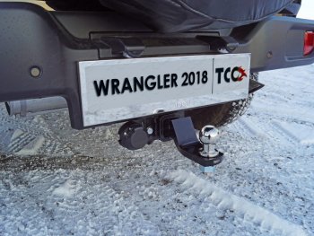 12 999 р. Фаркоп (тягово-сцепное устройство) TCC (2.0T)  Jeep Wrangler  JL (2018-2024) (Оцинкованный, шар E - оцинкованный). Увеличить фотографию 1