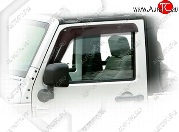 1 899 р. Дефлектора окон CA-Plastiс  Jeep Wrangler  JK (2007-2018) (Classic полупрозрачный)