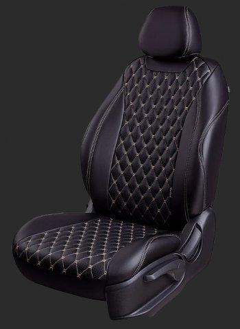 Чехлы для сидений Lord Autofashion Байрон (экокожа, спинка 60/40, 3 г-образных подголовника) KIA (КИА) Seltos (селтос) (2019-2024)