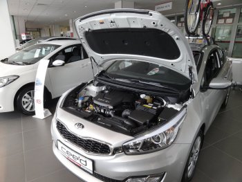 2 049 р. Упоры капота Russtal KIA Ceed 2 JD дорестайлинг универсал (2012-2016). Увеличить фотографию 1