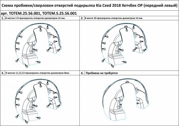 4 099 р. Правый подкрылок передний TOTEM (с шумоизоляцией) KIA Ceed 3 CD универсал (2018-2024). Увеличить фотографию 1