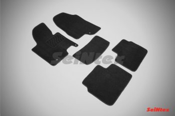 2 399 р. Комплект ворсовых ковриков в салон LUX Seintex  KIA Ceed  1 ED (2010-2012) (Чёрный). Увеличить фотографию 1
