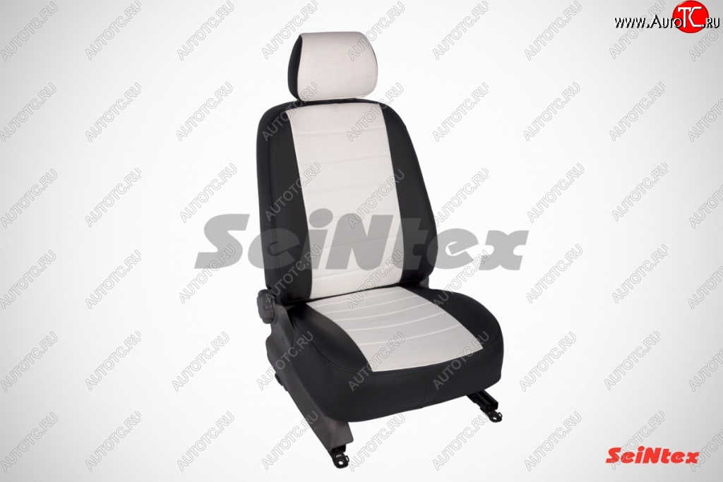 5 599 р. Чехлы для сидений SeiNtex (экокожа, белый цвет) KIA Ceed 1 ED рестайлинг, хэтчбэк 5 дв. (2010-2012)